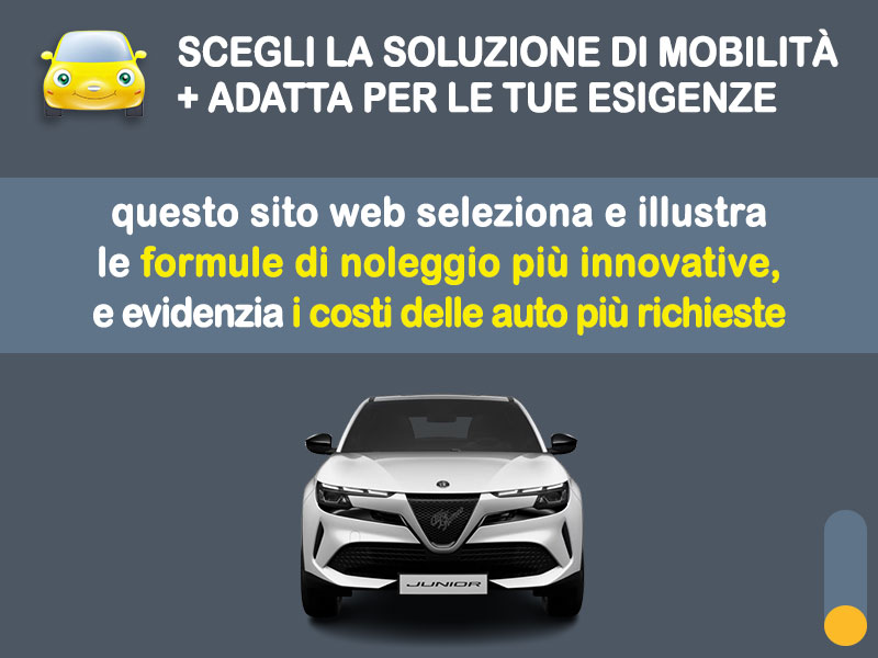 Offerta SUV e CrossOver ALFA ROMEO JUNIOR Elettrica: l'offerta noleggio del broker Medicredit Rent con la formula speciale e-MOVE di Leasys Elettrica  foto 1