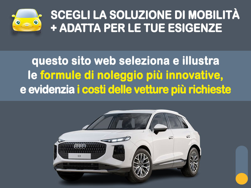 Offerta SUV e CrossOver AUDI Q3 35 TFSI MHEV S tronic: noleggio no scoring - l'offerta RENT TO BUY del broker MT Motors, con possibilità di acquisto a tariffa agevolata Ibrida - benzina (MHEV)  foto 1