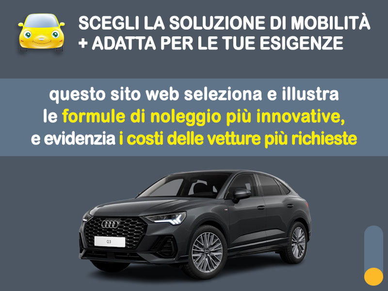 Offerta SUV e CrossOver AUDI Q3 Sportback 35 TFSI S tronic: noleggio no scoring - l'offerta RENT TO BUY del broker MT Motors, con possibilità di acquisto a tariffa agevolata Benzina  foto 1