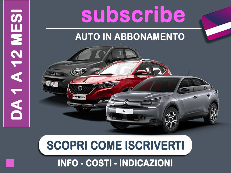 Offerta auto di vari segmenti Auto in abbonamento: come funziona il piano di noleggio 