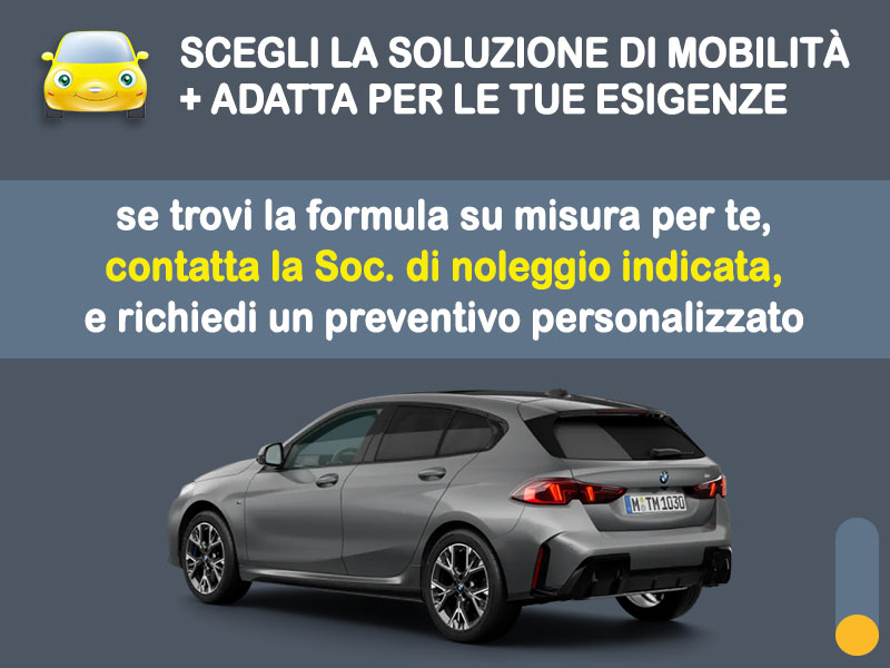 Offerta SUV e CrossOver BMW Serie 1 diesel cambio automatico: noleggio no scoring - l'offerta 