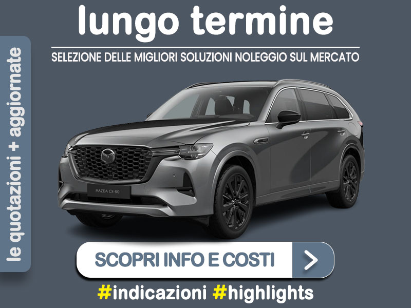 Offerta SUV e CrossOver Come noleggiare una MAZDA CX-80 HOMURA IBRIDA DIESEL e quanto costa? Scopriamo la soluzione più aggiornata Ibrida - benzina (MHEV)  foto 0