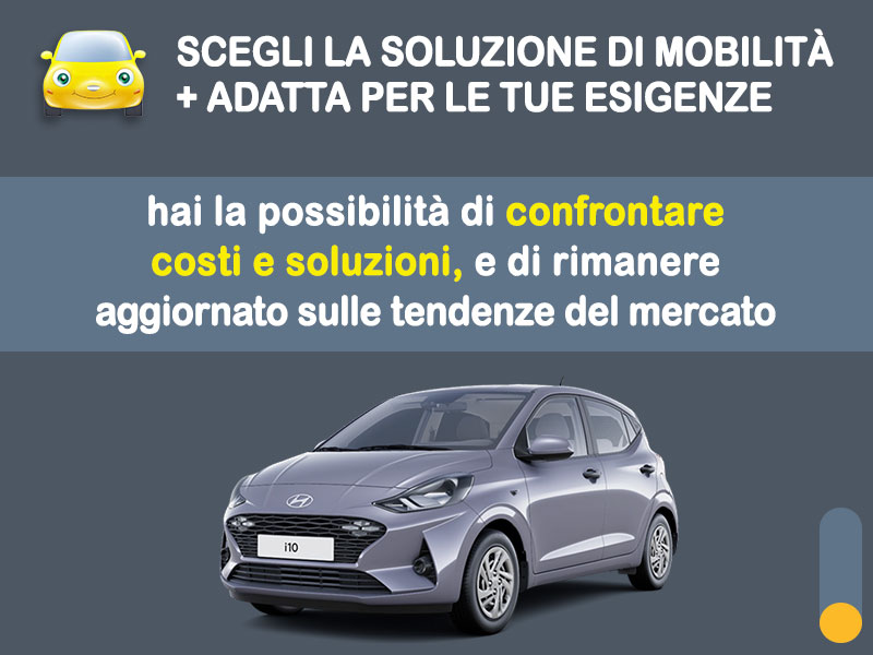 Offerta City car HYUNDAI i10 a benzina: noleggio no scoring - l'offerta 