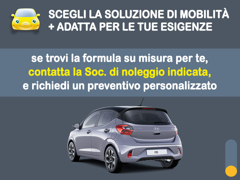 Offerta City car HYUNDAI i10 a benzina: noleggio no scoring - l'offerta 