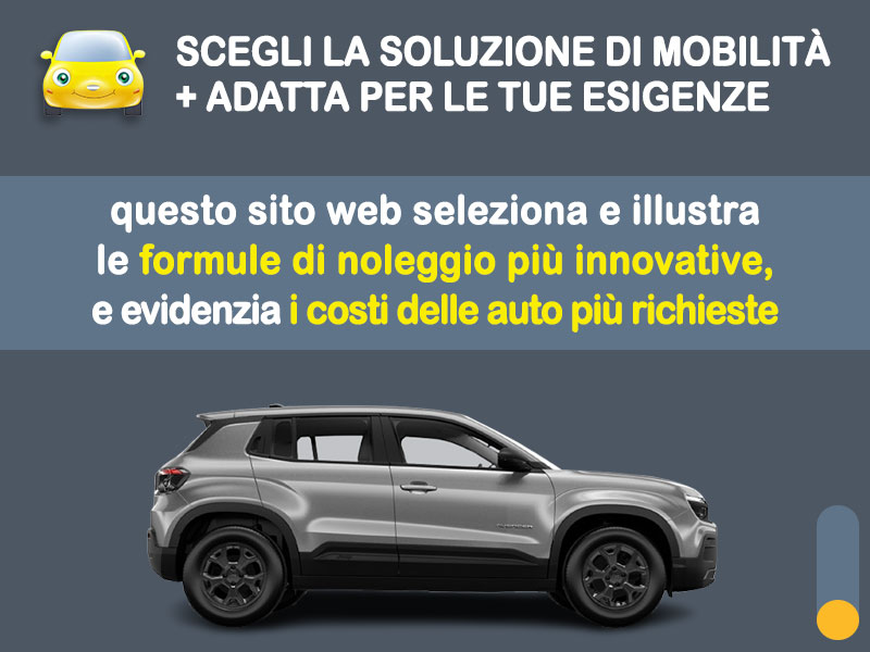 Offerta SUV e CrossOver JEEP AVENGER elettrica Longitude: l'offerta noleggio del broker Medicredit Rent con la formula speciale e-MOVE di Leasys Elettrica  foto 1