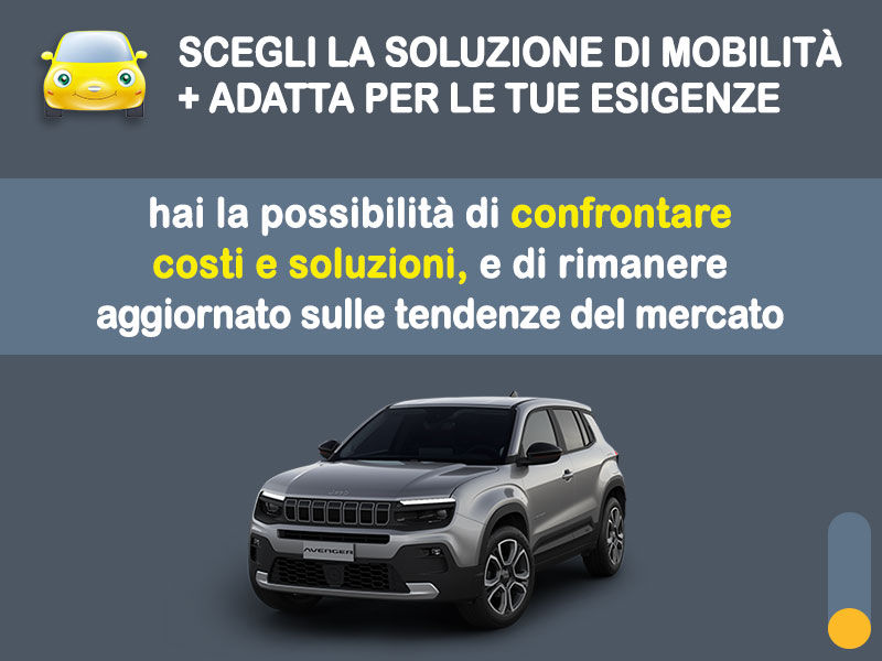 Offerta SUV e CrossOver JEEP AVENGER elettrica Longitude: l'offerta noleggio del broker Medicredit Rent con la formula speciale e-MOVE di Leasys Elettrica  foto 2
