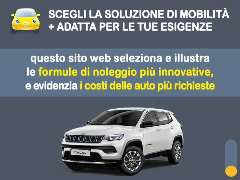 Offerta SUV e CrossOver JEEP COMPASS 4xe plug-in hybrid cambio automatico: noleggio no scoring - l'offerta 