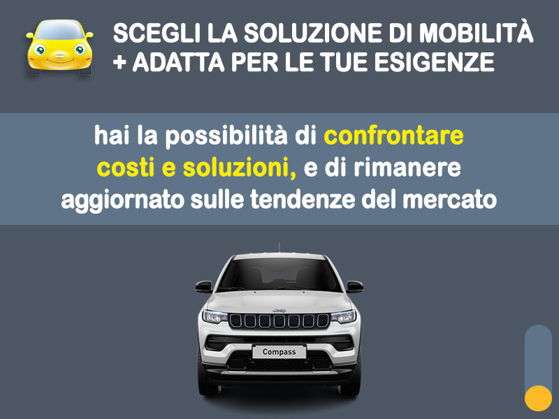 Offerta SUV e CrossOver JEEP COMPASS 4xe plug-in hybrid cambio automatico: noleggio no scoring - l'offerta 