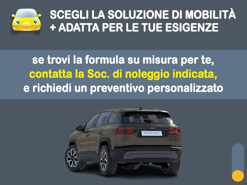 Offerta SUV e CrossOver JEEP COMPASS 1.6 Turbo PHEV DCT: l'offerta noleggio del broker Medicredit Rent con la formula speciale e-MOVE di Leasys Plug-in Hybrid  foto 3