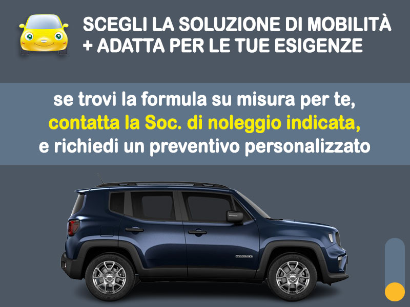 Offerta SUV e CrossOver JEEP RENEGADE e-Hybrid cambio automatico: noleggio no scoring - l'offerta 