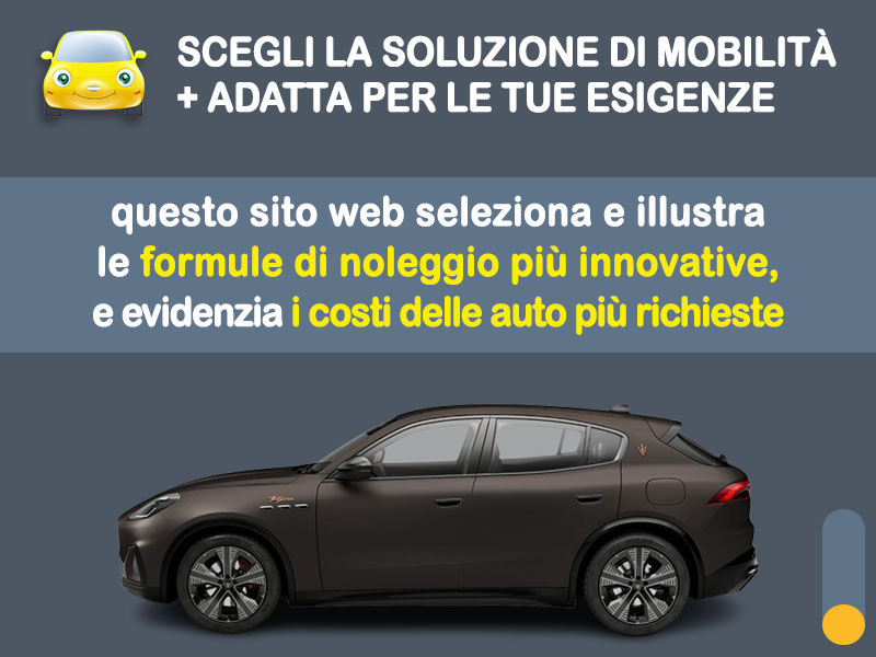 Offerta SUV e CrossOver MASERATI GRECALE Folgore Q4 auto - SUV elettrico di lusso: l'offerta noleggio del broker Medicredit Rent con la formula speciale e-MOVE di Leasys Elettrica  foto 1