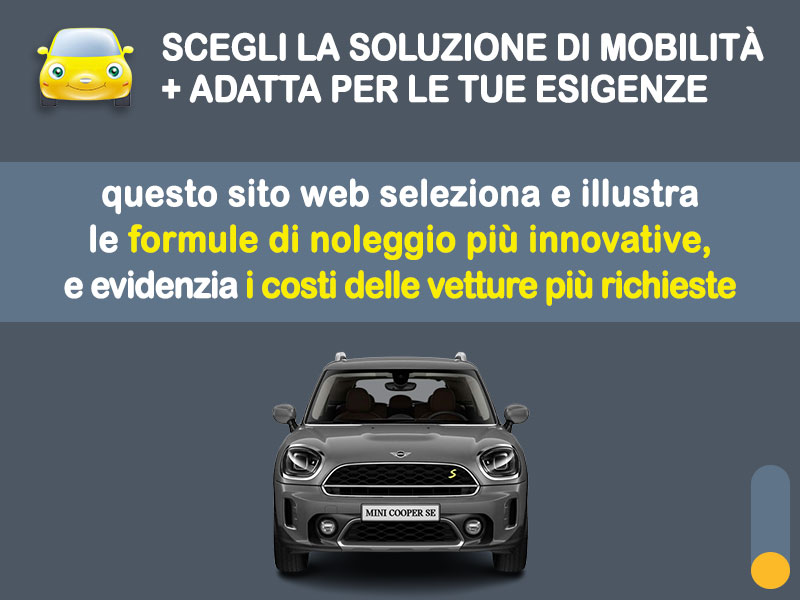 Offerta SUV e CrossOver MINI COUNTRYMAN Cooper SE All4 220CV Plug-in Hybrid: noleggio no scoring - l'offerta RENT TO BUY del broker MT Motors, con possibilità di acquisto a tariffa agevolata Plug-in Hybrid  foto 1