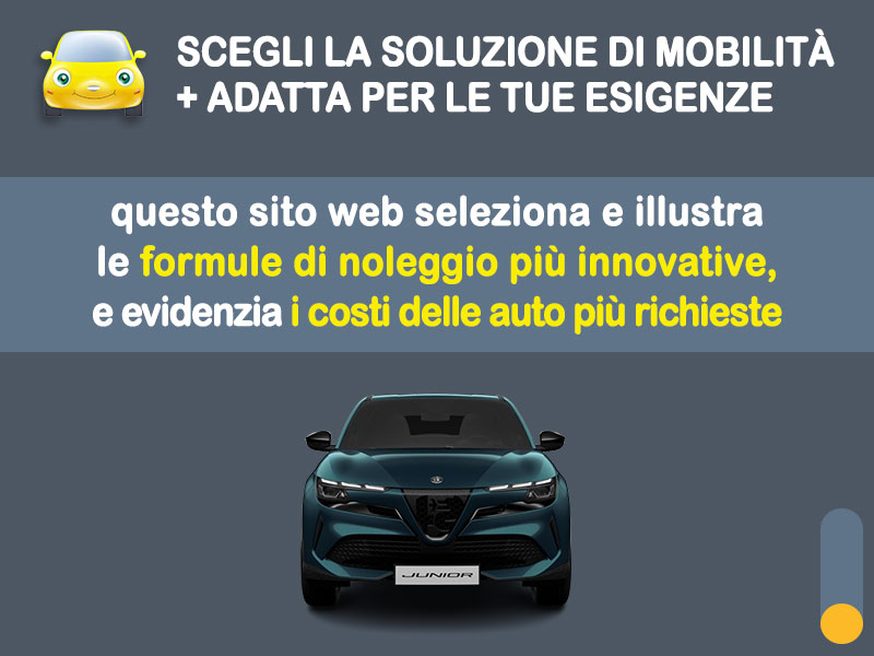 Offerta SUV e CrossOver Noleggio ALFA ROMEO JUNIOR Ibrida: l'offerta del broker Medicredit Rent con la formula speciale 