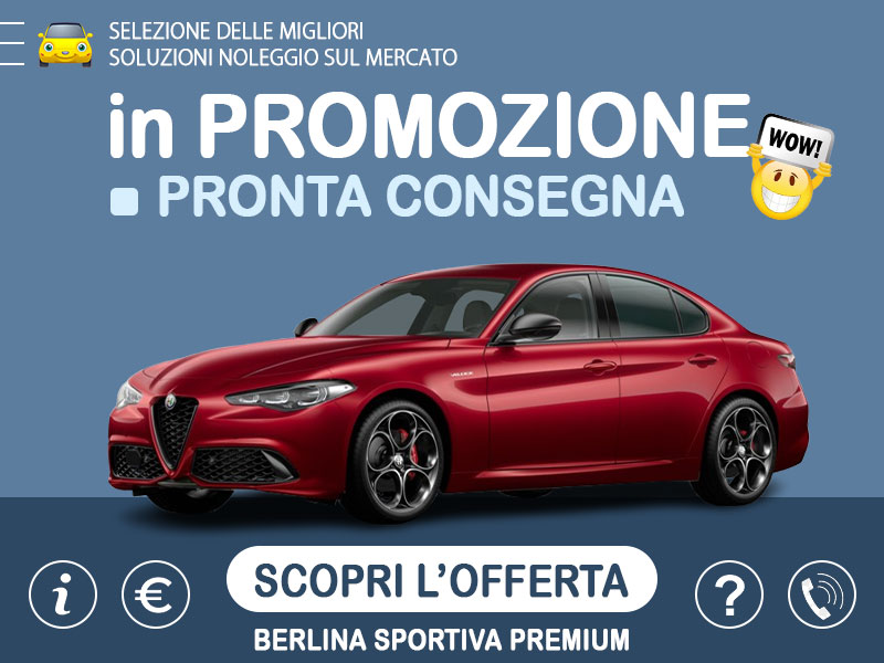 Offerta Berlina Noleggio ALFA ROMEO GIULIA 2.2 TD 160cv Veloce AT8: scopriamo l'offerta in promozione con auto in pronta consegna del broker Medicredit Rent Diesel  foto 0