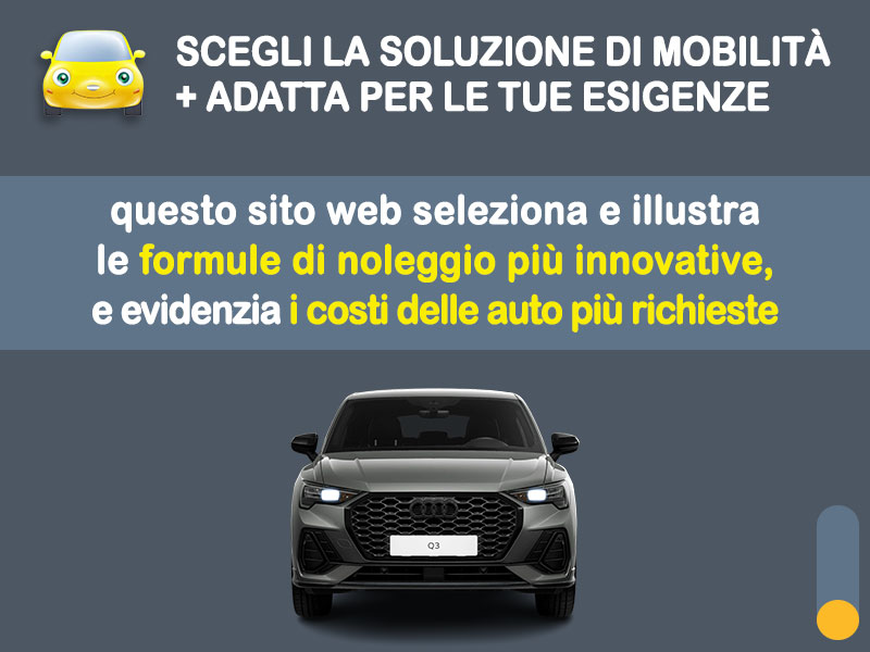 Offerta SUV e CrossOver Noleggio AUDI Q3 Sportback TFSI 110kW S tronic - promo PREMIUM: l'offerta speciale di Medicredit Rent con canone scontato [aprile 2026] Ibrida - benzina (MHEV)  foto 1