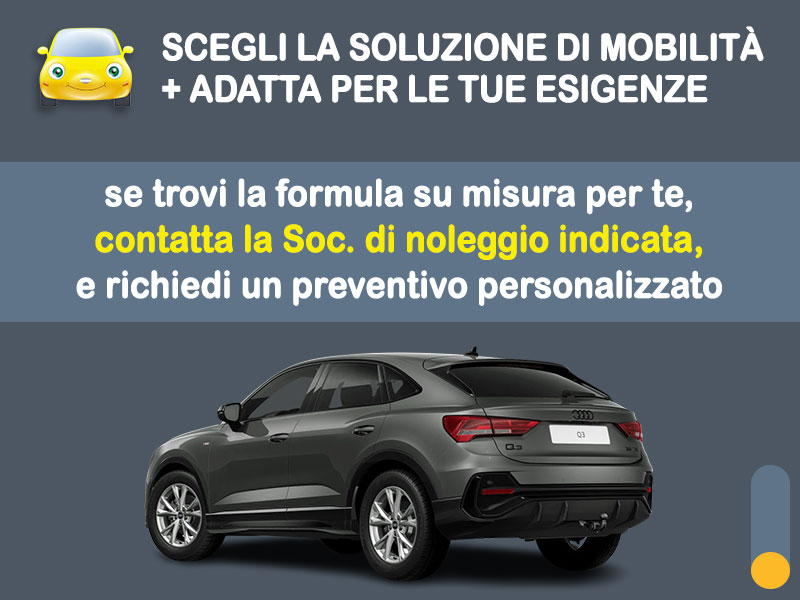 Offerta SUV e CrossOver Noleggio AUDI Q3 Sportback TFSI 110kW S tronic - promo PREMIUM: l'offerta speciale di Medicredit Rent con canone scontato [aprile 2026] Ibrida - benzina (MHEV)  foto 3