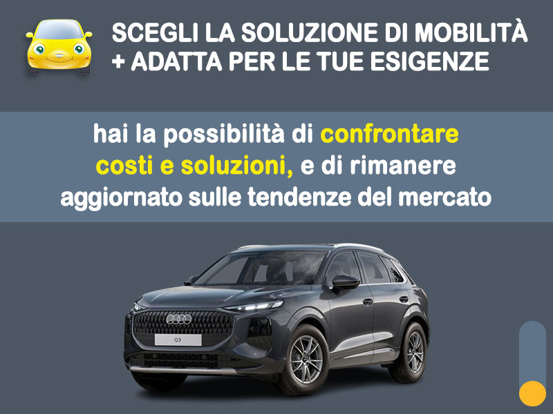 Offerta SUV e CrossOver Noleggio AUDI Q3 TFSI 110kW S tronic - promo PREMIUM: l'offerta speciale di Medicredit Rent con canone scontato [aprile 2026] Ibrida - benzina (MHEV)  foto 2