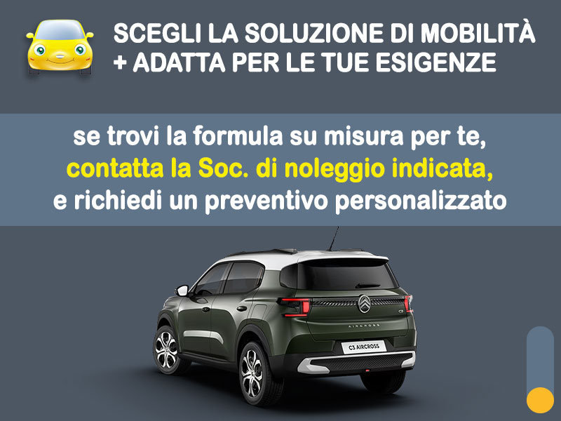 Offerta SUV e CrossOver Noleggio CITROËN C3 Aircross Hybrid 145 e-DCS6 Plus: l'offerta del broker Medicredit Rent con la formula speciale 