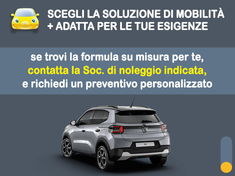 Offerta City car Noleggio CITROËN C3 Turbo a benzina: l'offerta del broker Medicredit Rent con la formula speciale 