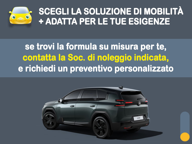 Offerta SUV e CrossOver Noleggio CITROËN C5 Aircross Hybrid 145 e-DCS6 You: l'offerta del broker Medicredit Rent con la formula speciale 