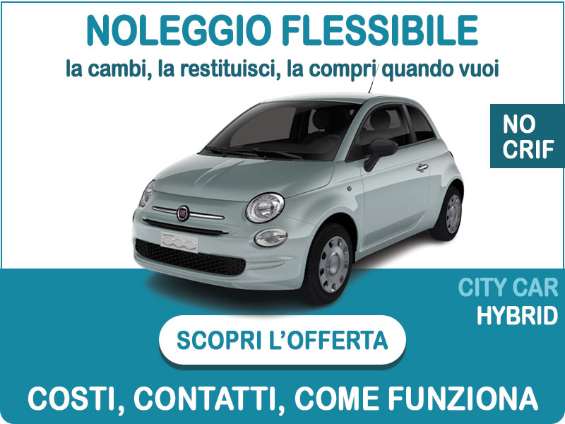 Offerta City car Noleggio flessibile FIAT 500 1.0 Hybrid Cult: l'offerta di Medicredit Rent disponibile anche per segnalati in Crif e soc. neocostituite Ibrida - benzina (MHEV)  foto 0