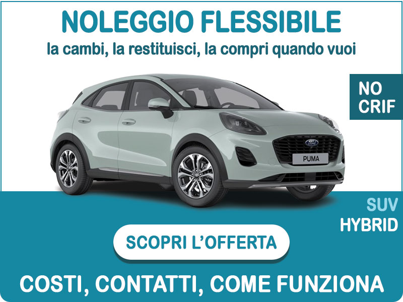 Offerta SUV e CrossOver Noleggio flessibile FORD PUMA 1.0 EcoBoost Hybrid: l'offerta di Medicredit Rent disponibile anche per segnalati in Crif e soc. neocostituite Ibrida - benzina (MHEV)  foto 0