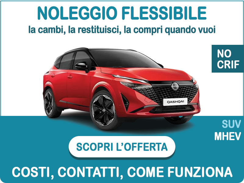 Offerta SUV e CrossOver Noleggio flessibile NISSAN QASHQAI MHEV Acenta: l'offerta di Medicredit Rent disponibile anche per segnalati in Crif e soc. neocostituite Ibrida - benzina (MHEV)  foto 0