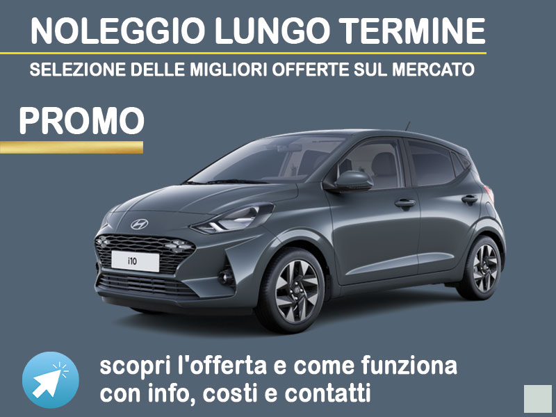 Offerta City car Noleggio HYUNDAI i10 1.0 MPI AT Connectline: scopriamo l'offerta promossa dal broker Medicredit Rent, con 1° canone omaggio Benzina  foto 0