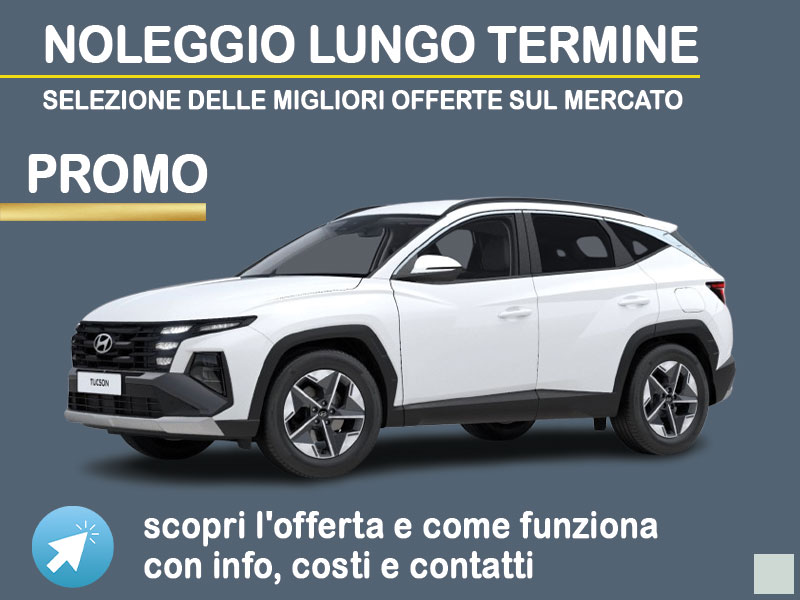 Offerta SUV e CrossOver Noleggio HYUNDAI TUCSON 1.6 CRDi MHEV Business DCT: scopriamo l'offerta promossa dal broker Medicredit Rent, con 1° canone omaggio Ibrida - diesel (MHEV)  foto 0