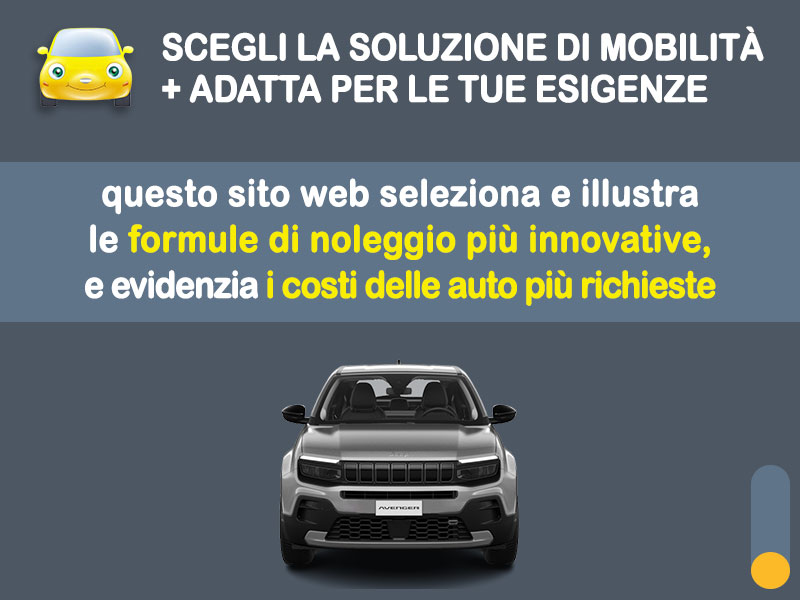 Offerta SUV e CrossOver Noleggio lungo termine JEEP AVENGER e-Hybrid: l'offerta di MT Motors con valutazione dello scoring finanziario più flessibile Ibrida - benzina (MHEV)  foto 1