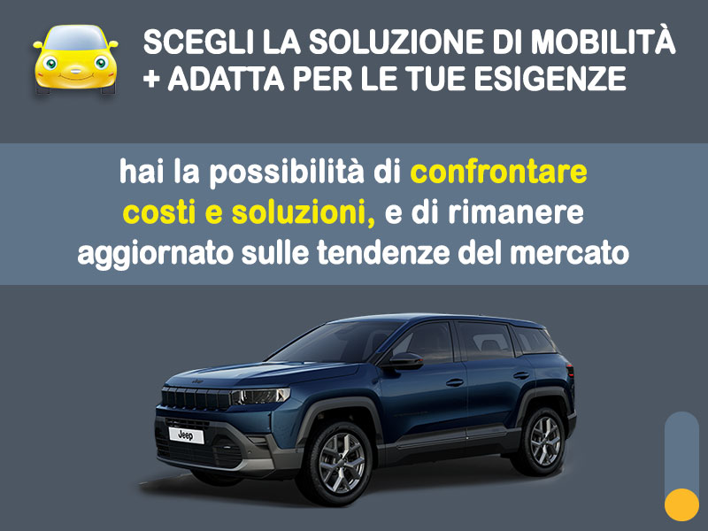 Offerta SUV e CrossOver Noleggio JEEP COMPASS e-Hybrid automatica: l'offerta del broker Medicredit Rent con la formula speciale 