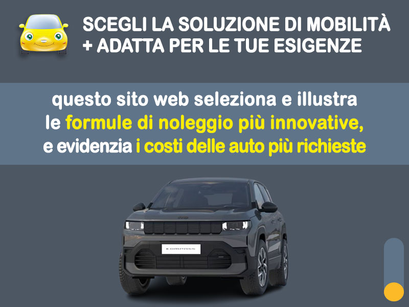 Offerta SUV e CrossOver JEEP COMPASS Plug-in Hybrid: la quotazione più aggiornata del broker Medicredit Rent per il noleggio a lungo termine [primavera 2026] Plug-in Hybrid  foto 1