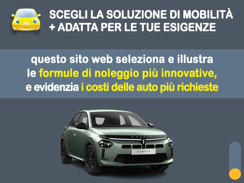 Offerta Berlina Noleggio LANCIA YPSILON ibrida automatica: l'offerta del broker Medicredit Rent con la formula speciale 