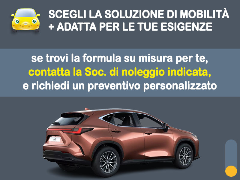 Offerta SUV e CrossOver LEXUS NX Plug-in Hybrid: la quotazione più aggiornata del broker Medicredit Rent per il noleggio a lungo termine [febbraio 2026] Plug-in Hybrid  foto 3