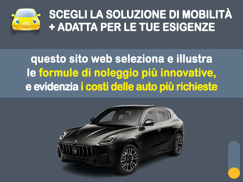 Offerta SUV e CrossOver noleggio MASERATI GRECALE 2.0 MHEV Q4 auto: offerta promo Take Away in pronta consegna con la formula speciale 