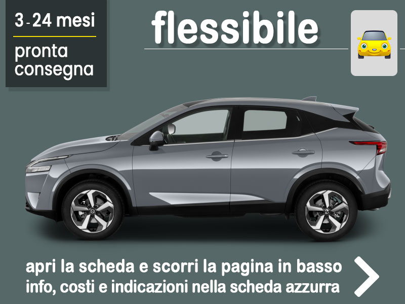 Offerta SUV e CrossOver Noleggio NISSAN QASHQAI 1.3 MHEV Acenta in pronta consegna: scopri l’offerta flessibile promossa da Medicredit Rent Ibrida - benzina (MHEV)  foto 0