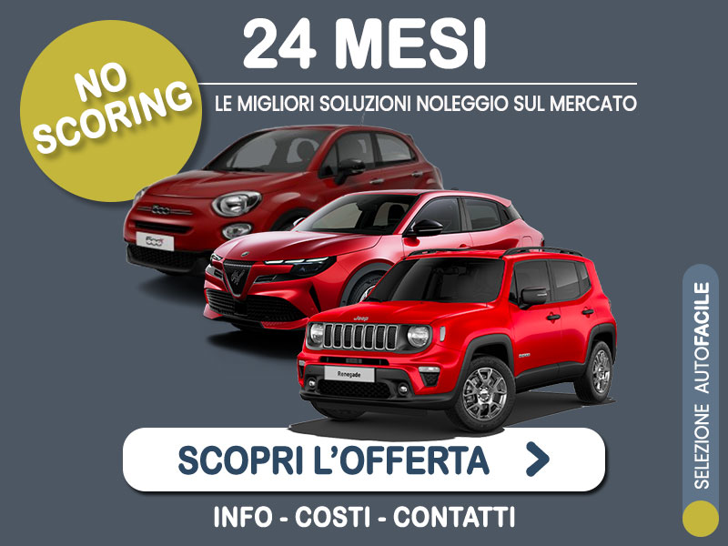 Offerta SUV e CrossOver Noleggio no scoring SUV compatto 24 mesi a canone zero: ALFA ROMEO JUNIOR ibrida, JEEP RENEGADE 1.5 T4 Hybrid, FIAT 500X 1.6 Multijet - l'innovativa formula promossa da MT MOTORS La Formula comprende vetture con varia alimentazione  foto 0