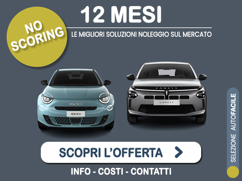 Offerta La Formula riguarda varie tipologie di vetture Noleggio no scoring 12 mesi a canone zero: FIAT 600 hybrid, LANCIA Ypsilon hybrid - l'innovativa formula promossa da MT MOTORS Ibrida - benzina (MHEV)  foto 0