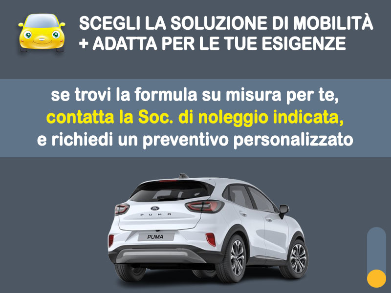 Offerta SUV e CrossOver Noleggio no scoring FORD PUMA Titanium 1.0 EcoBoost Hybrid Automatico: l'offerta 