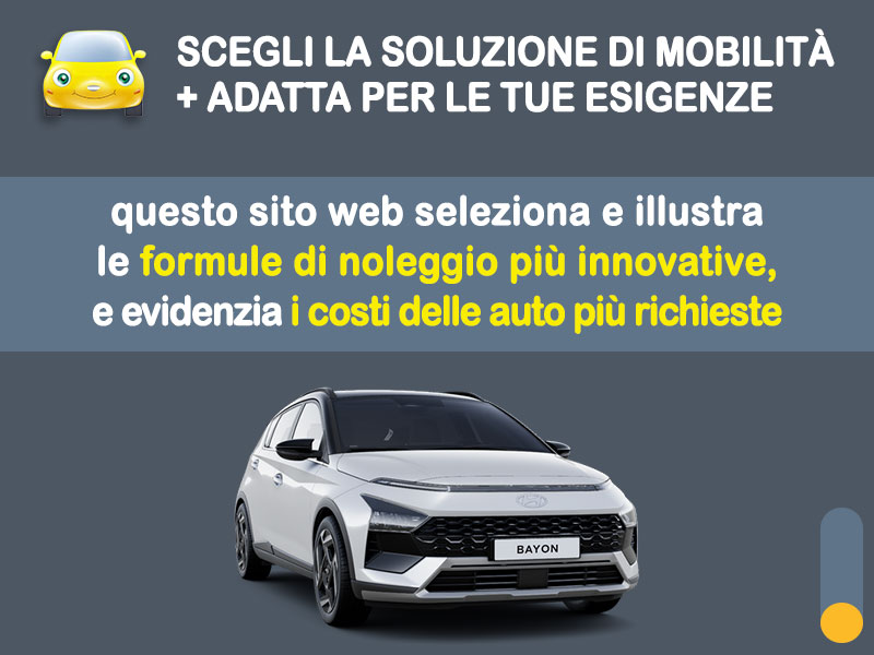 Offerta SUV e CrossOver Noleggio no scoring HYUNDAI BAYON T-GDI 100CV Exclusive: l'offerta RENT TO BUY 2026 del broker MT Motors, con possibilità di acquisto a tariffa agevolata Ibrida - benzina (MHEV)  foto 1