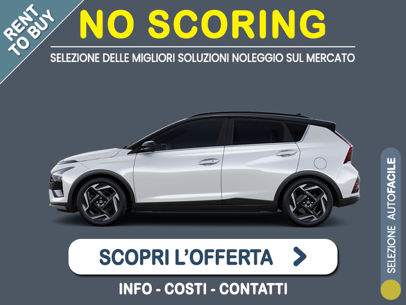 Offerta SUV e CrossOver Noleggio no scoring HYUNDAI BAYON T-GDI 100CV Exclusive: l'offerta RENT TO BUY 2026 del broker MT Motors, con possibilità di acquisto a tariffa agevolata Ibrida - benzina (MHEV)  foto 0