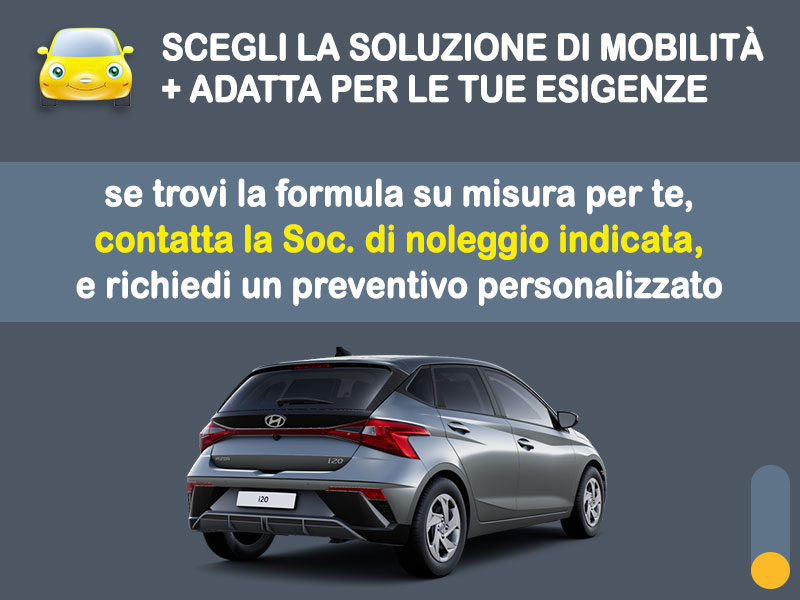 Offerta Berlina Noleggio no scoring HYUNDAI i20 1.2 MPI a benzina: l'offerta 