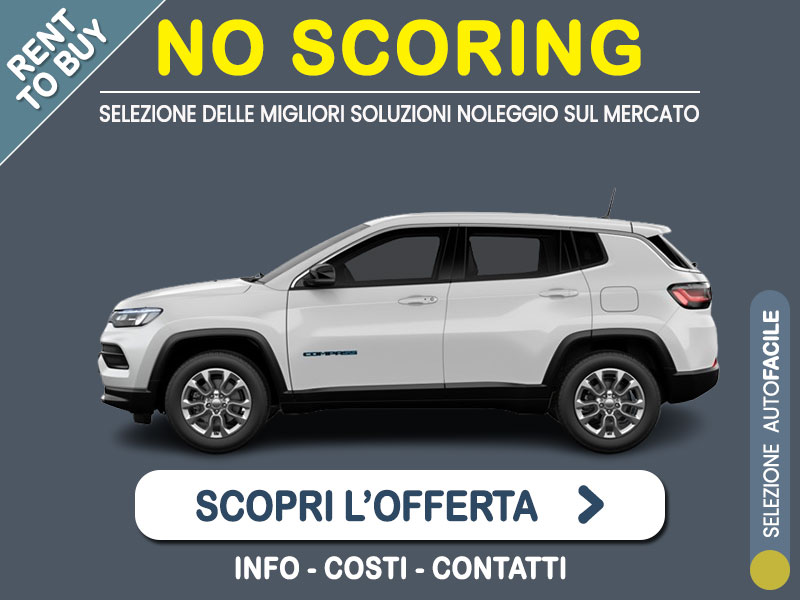 Offerta SUV e CrossOver Noleggio no scoring JEEP COMPASS 4xe Plug-in Hybrid 190 CV Limited: l'offerta RENT TO BUY 2026 del broker MT Motors, con possibilità di acquisto a tariffa agevolata Plug-in Hybrid  foto 0