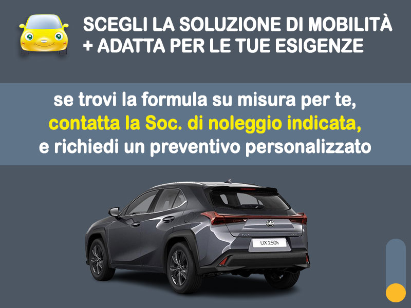 Offerta SUV e CrossOver Noleggio no scoring LEXUS UX HYBRID: l'offerta 