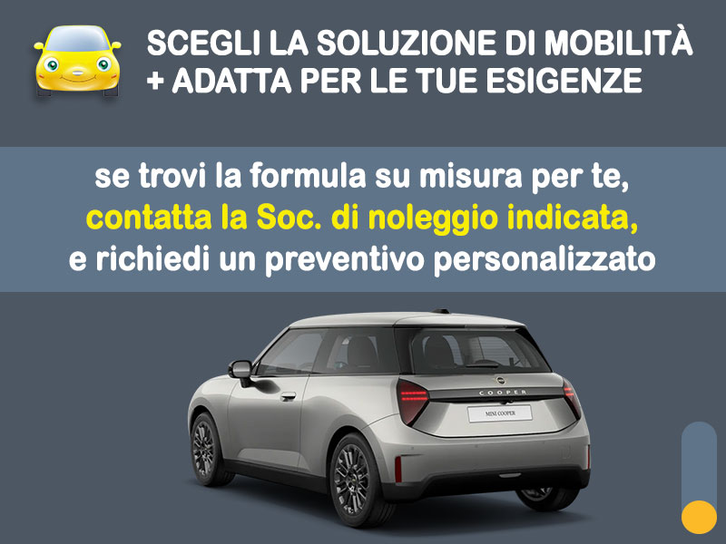 Offerta City car Noleggio no scoring MINI COOPER SE all-electric: l'offerta 