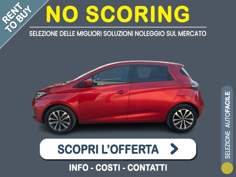 Offerta City car Noleggio no scoring RENAULT ZOE Elettrica Intens: l'offerta RENT TO BUY 2026 del broker MT Motors, con possibilità di acquisto a tariffa agevolata Elettrica  foto 0