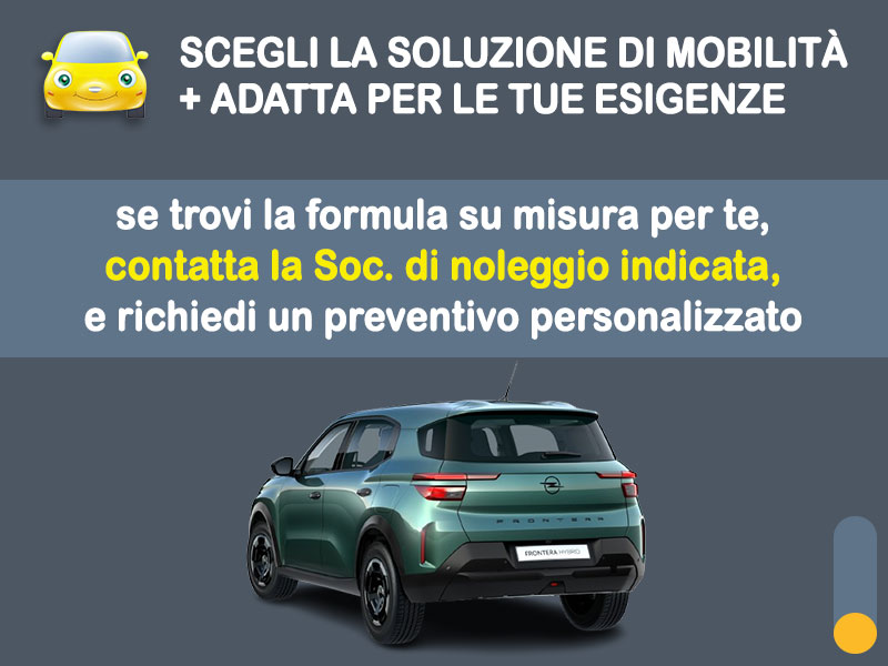 Offerta SUV e CrossOver Noleggio OPEL FRONTERA Hybrid 110CV EDCT: l'offerta del broker Medicredit Rent con la formula speciale 