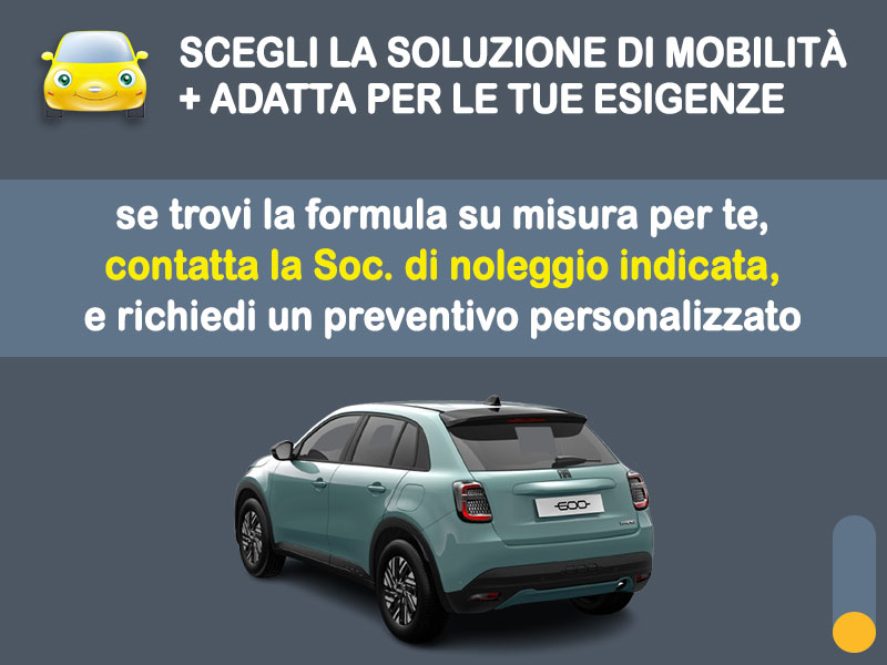 Offerta SUV e CrossOver Noleggio FIAT 600 hybrid automatica: l'offerta noleggio PAY-PER-USE del broker Medicredit Rent con la formula speciale 