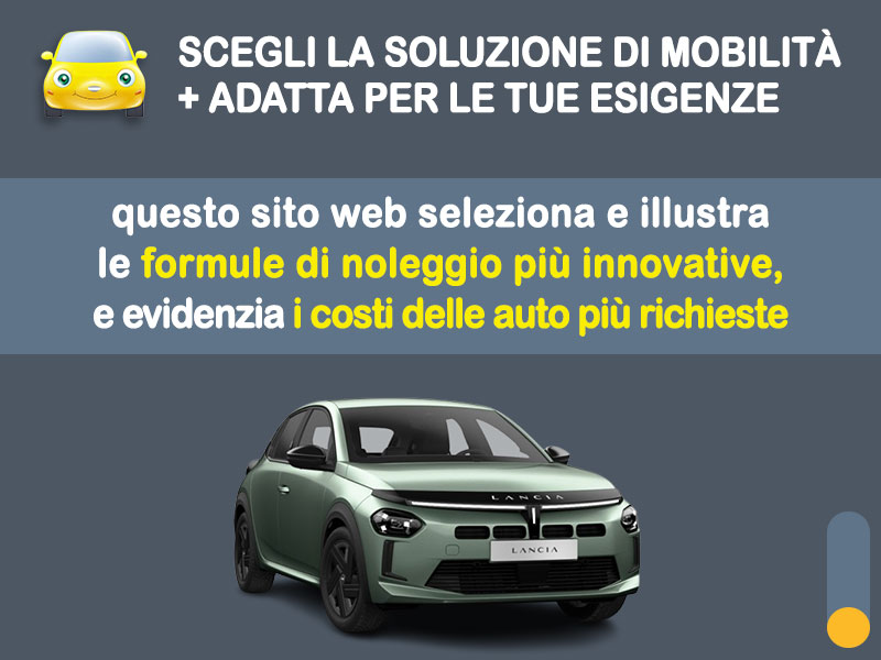 Offerta Berlina Noleggio LANCIA YPSILON ibrida automatica: l'offerta noleggio PAY-PER-USE del broker Medicredit Rent con la formula speciale 
