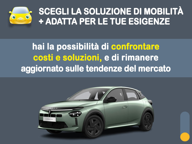 Offerta Berlina Noleggio LANCIA YPSILON ibrida automatica: l'offerta noleggio PAY-PER-USE del broker Medicredit Rent con la formula speciale 